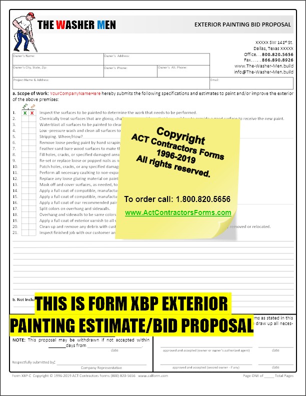 Painting Job Proposal Template PDF Template